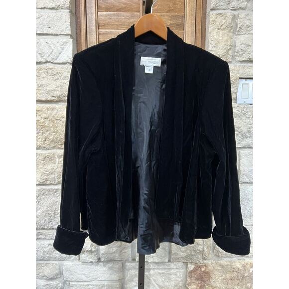 Scott McClintock Jackets & Blazers - Scott McClintock Separates Women’s Open Front Black Velvet Jacket Lined VTG SM
